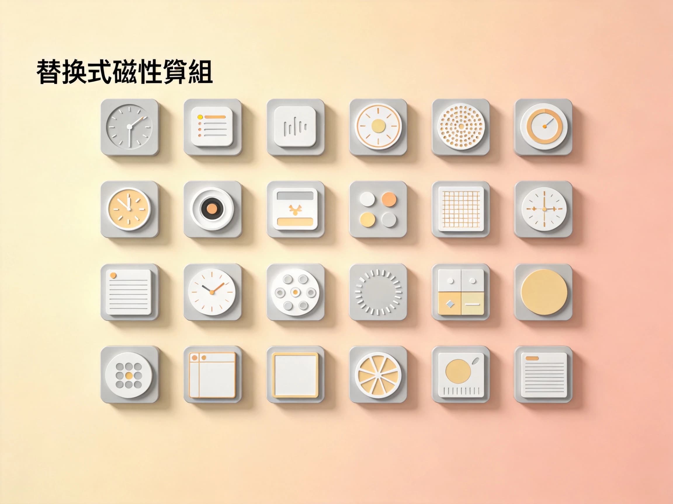 替換式磁性貼組 - 隨意替換貼片內容，每日菜單、限量商品、隱藏版商品各種延伸用法等你來變化！